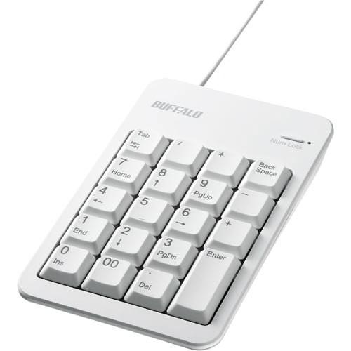 バッファロー 有線テンキー TabキーUSBハブ付 ホワイト