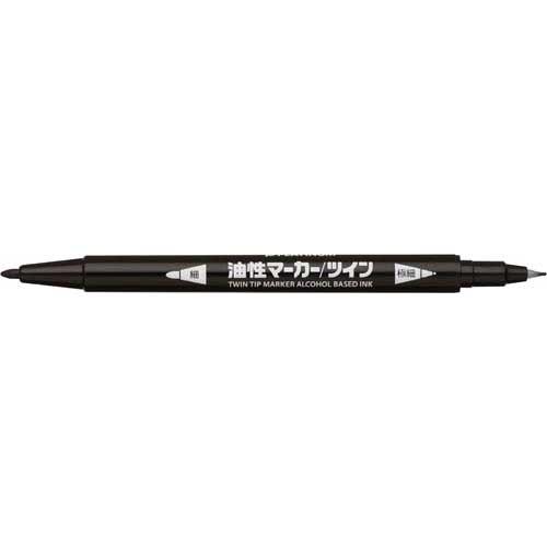 プラチナ万年筆 プラチナ油性マーカーツイン 細軸 黒 10本入