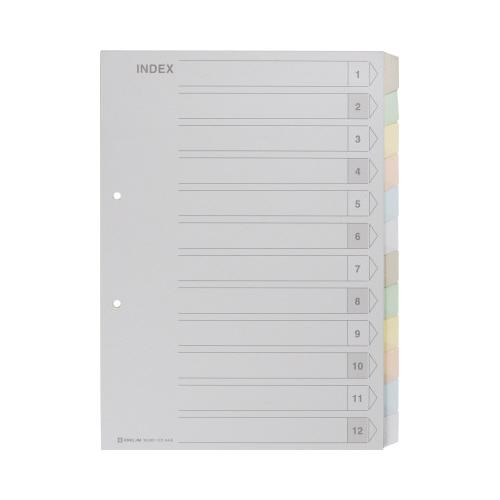 キングジム カラーインデックス A4縦 2穴 12山 1組 : カウモール