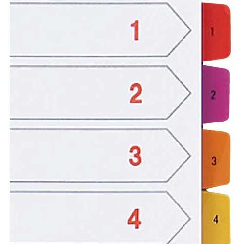 テージー カラーインデックスPP A4 12山（番号付）5組