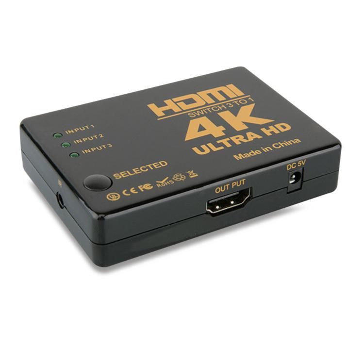 HDMI 切替器 セレクター 3入力1出力 リモコン/ボタン切り替え 4K Ultra HD 分配器 (日本語 簡易説明書 添付)｜kaumo｜03