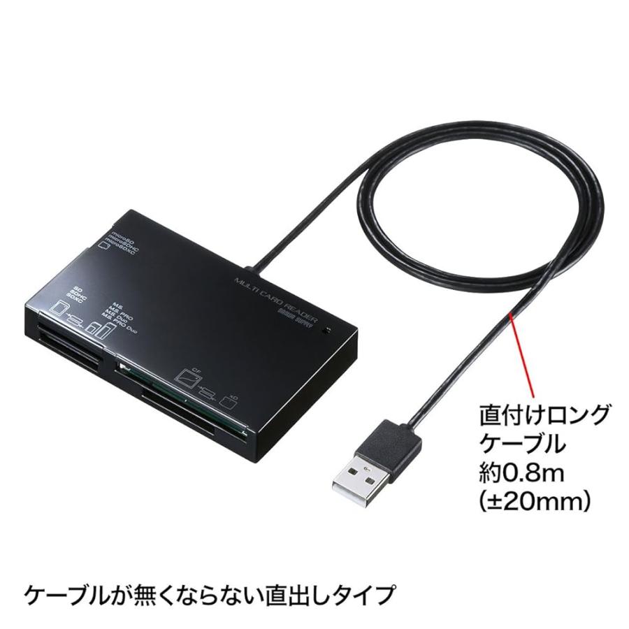 サンワサプライ USB2.0 カードリーダー (xDピクチャーカード/MS/SD/microSD/CFスロット) ADR-ML19BK｜kaunara｜04