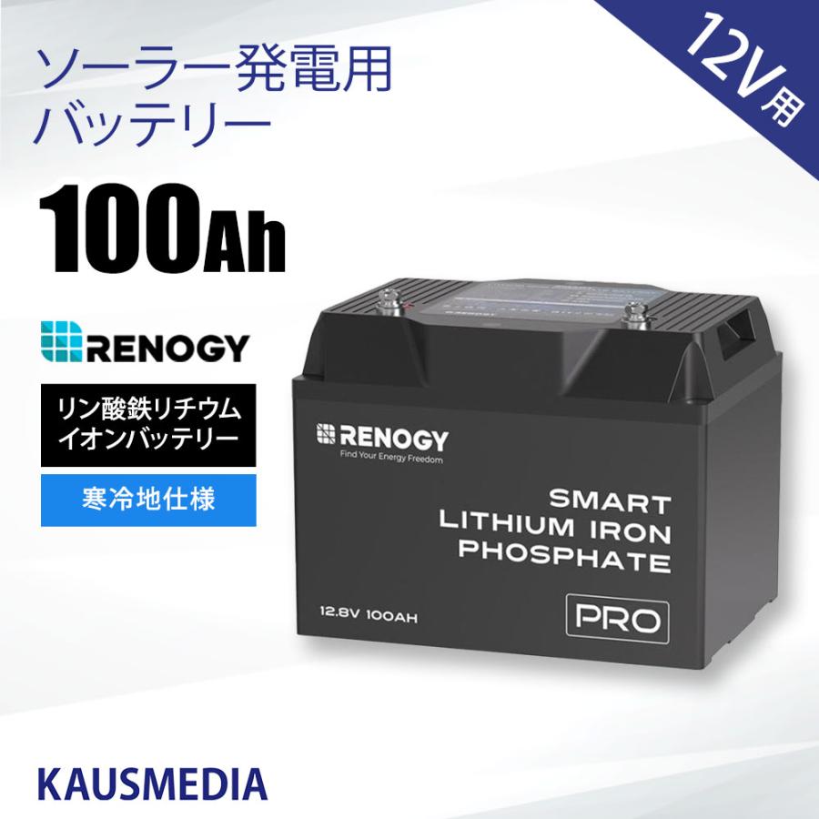 12V 100Ah RENOGY リン酸鉄 リチウムイオンバッテリー 寒冷地仕様 