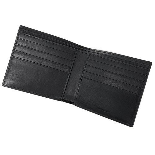 未使用 セリーヌ 二つ折り財布 10B653BRH CELINE メンズ 札入れ 財布 バイフォールド ウォレット テレパシー・ラブ カーフ ブラック レッドの画像
