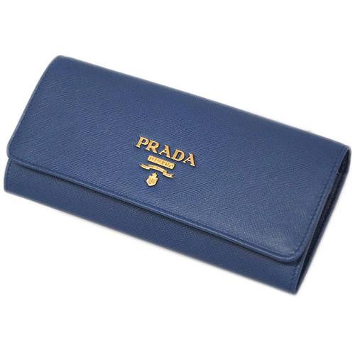 PRADA　チェーンウォレット　美品　青 中古・古着通販】PRADA (プラダ) サフィアーノメタル チェーン