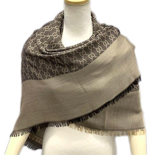 GG グッチ ショール GUCCI 大判 正方形 ストール ライト ウール シルク