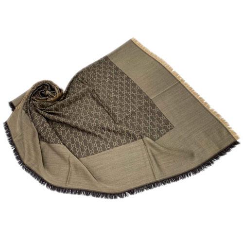 GG グッチ ショール GUCCI 大判 正方形 ストール ライト ウール シルク