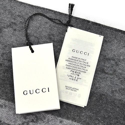 GG グッチ マフラー ブランド GUCCI フリンジ カシミア ウール グレー