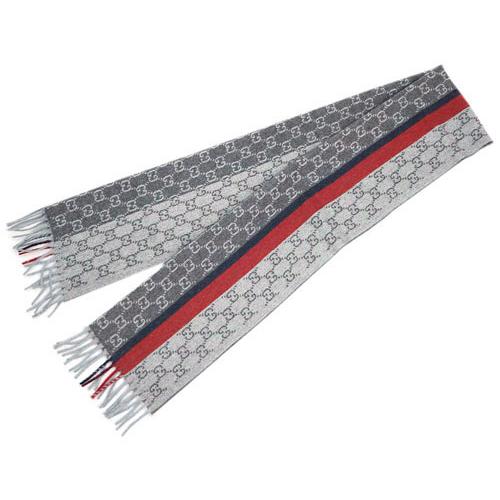 GG グッチ マフラー ブランド GUCCI フリンジ カシミア ウール グレー