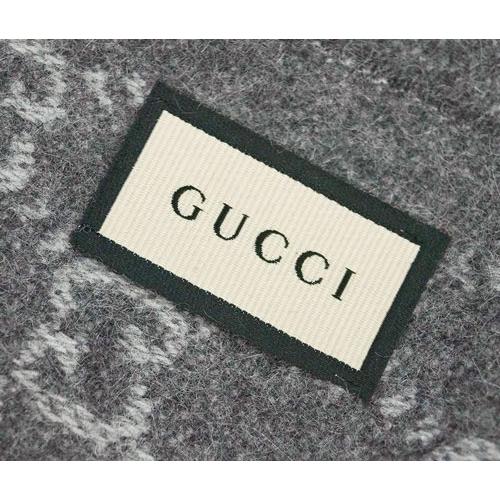 GG グッチ マフラー ブランド GUCCI フリンジ カシミア ウール グレー