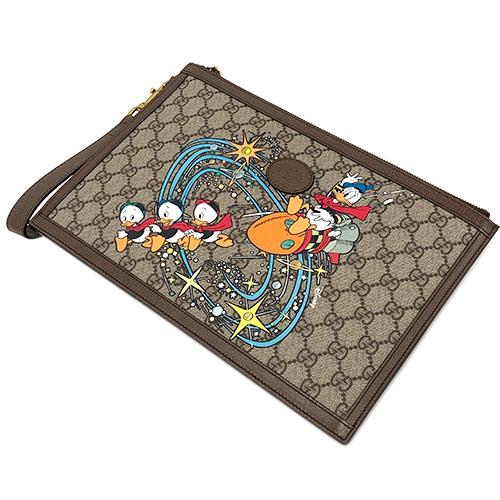 グッチ クラッチバッグ GUCCI×DISNEY 647925-8679 バッグ ディズニー ドナルドダック GGスプリーム ベージュ エボニーの画像