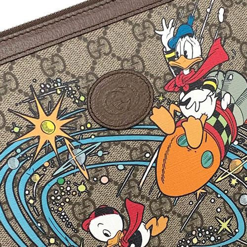 グッチ クラッチバッグ GUCCI×DISNEY 647925-8679 バッグ ディズニー ドナルドダック GGスプリーム ベージュ エボニーの画像