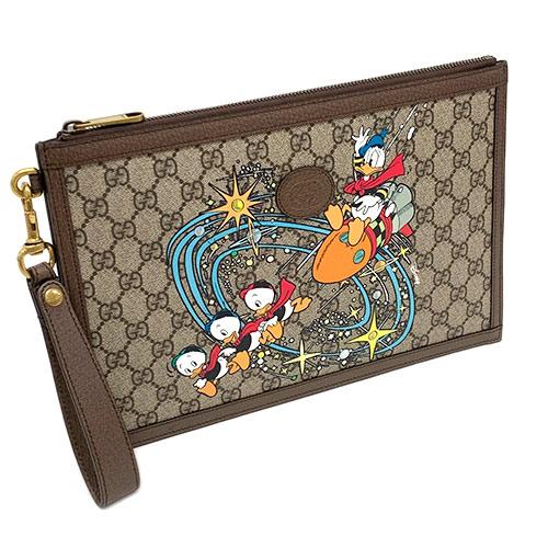 グッチ クラッチバッグ GUCCI×DISNEY 647925-8679 バッグ ディズニー ドナルドダック GGスプリーム ベージュ エボニーの画像