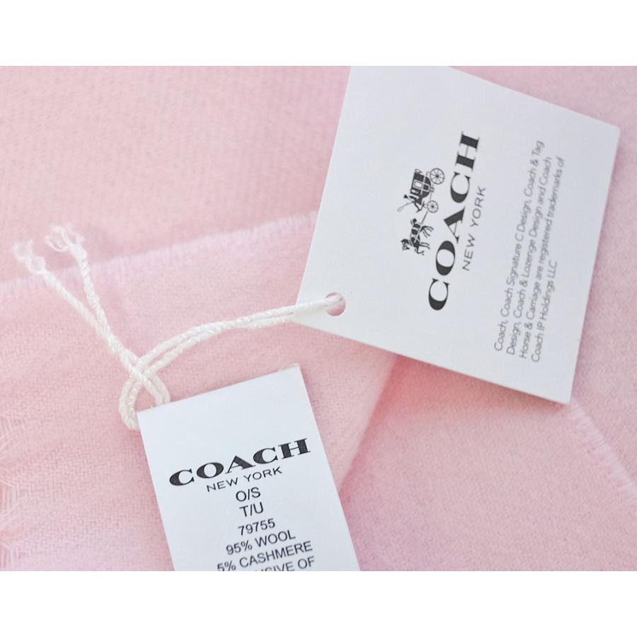 COACH（コーチ） マフラー 79755-LPK ロング フリンジ シグネチャー