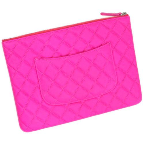 シャネル バッグ CHANEL A82725 クラッチバッグ セカンドバッグ マチなし スリム 薄型 2.55 ポーチ マトラッセ ピンク レディースの画像