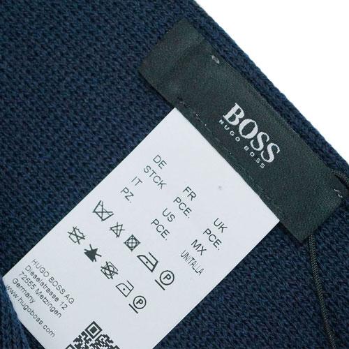 【美品】HUGO BOSS マフラー カシミヤ 100% ヒューゴボス 紺色 HUGO BOSS（ヒューゴ・ボス） マフラー メンズ フリンジ ウール 100