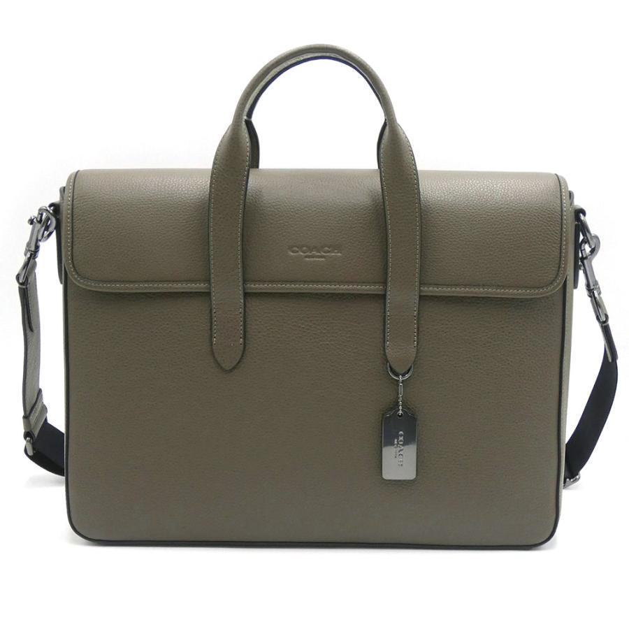 極美品 コーチ サリバン 2way ポートフォリオ ビジネス A4可 本革 緑 COACH コーチ ビジネスバッグ シグネチャー サリバン