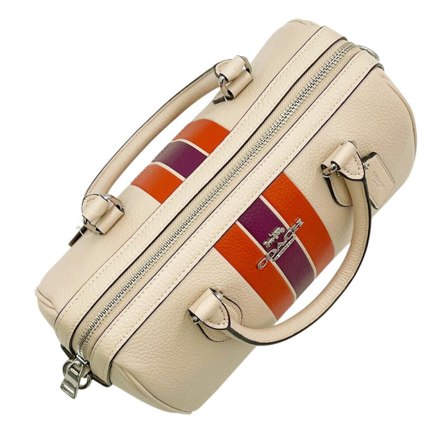 レディース COACH レザー ショルダーバッグ 白とベージュ ローアン 