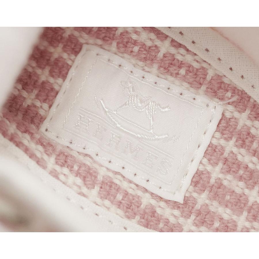 エルメス ファーストシューズ H102985M01 HERMES ベビー シューズ 靴 パフ ルーミー コットン カシミア ローズ ピンクの画像
