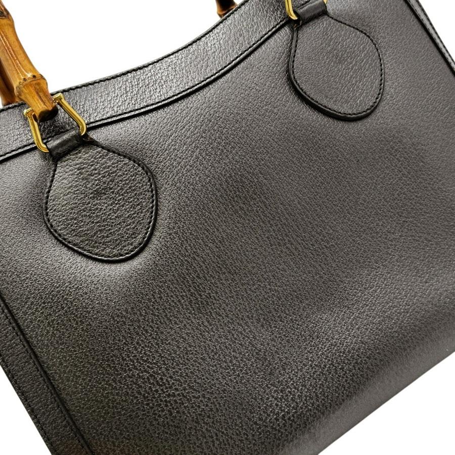 GUCCI オールドグッチ スエード ハンドバッグ バンブー ブラック×グレー GUCCI オールドグッチ バンブー ショルダーバッグ ハンドバッグ