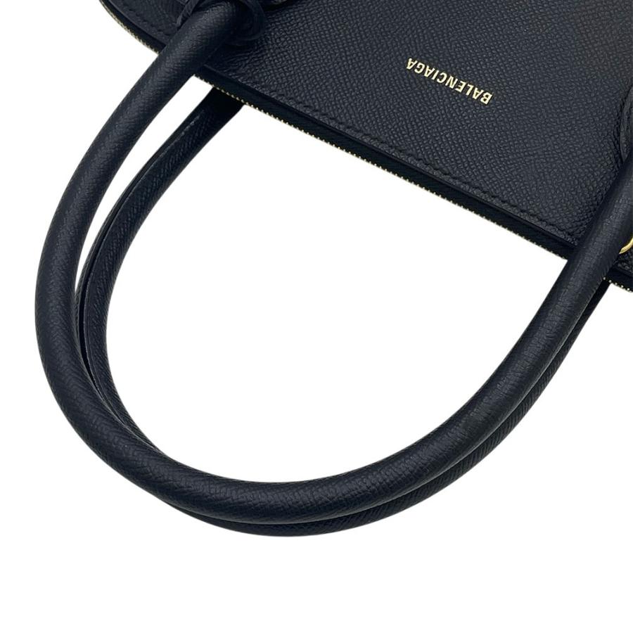 BALENCIAGA バレンシアガ ハンドバッグ バッグ 519036 ヴィルトップハンドル M ロゴ レザー 革 ブラック 黒 レディース ...