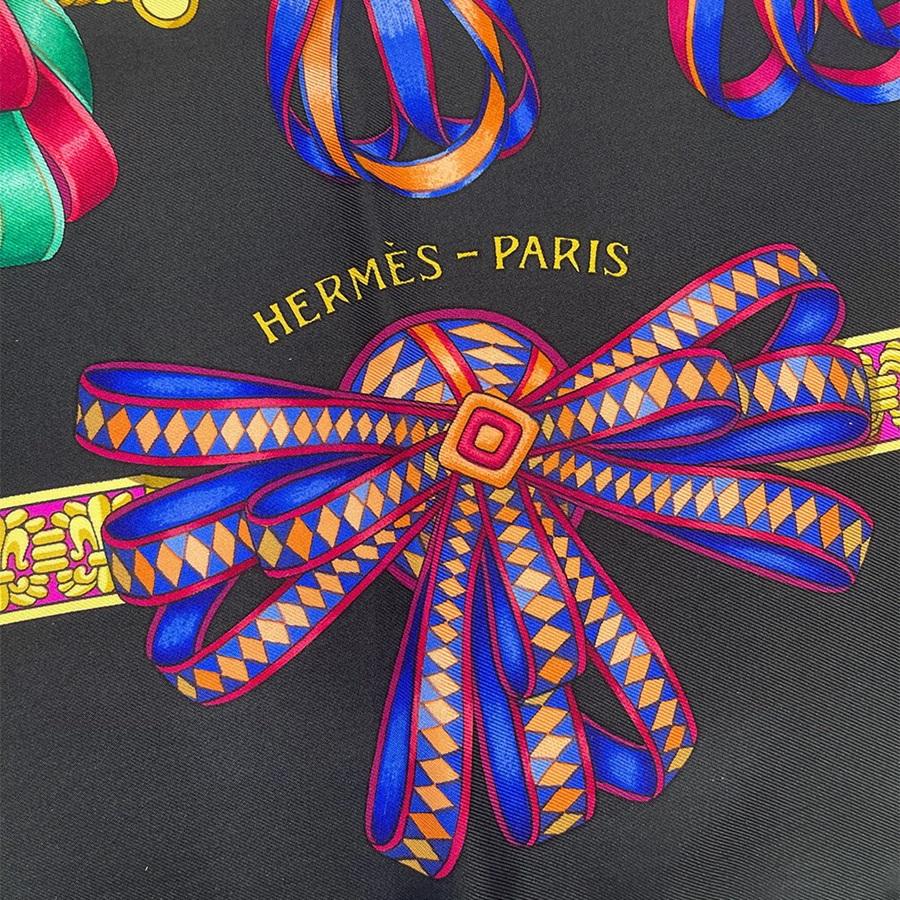 HERMES（エルメス） スカーフ カレ90 90cm シルク 100％ LES RUBANS DU