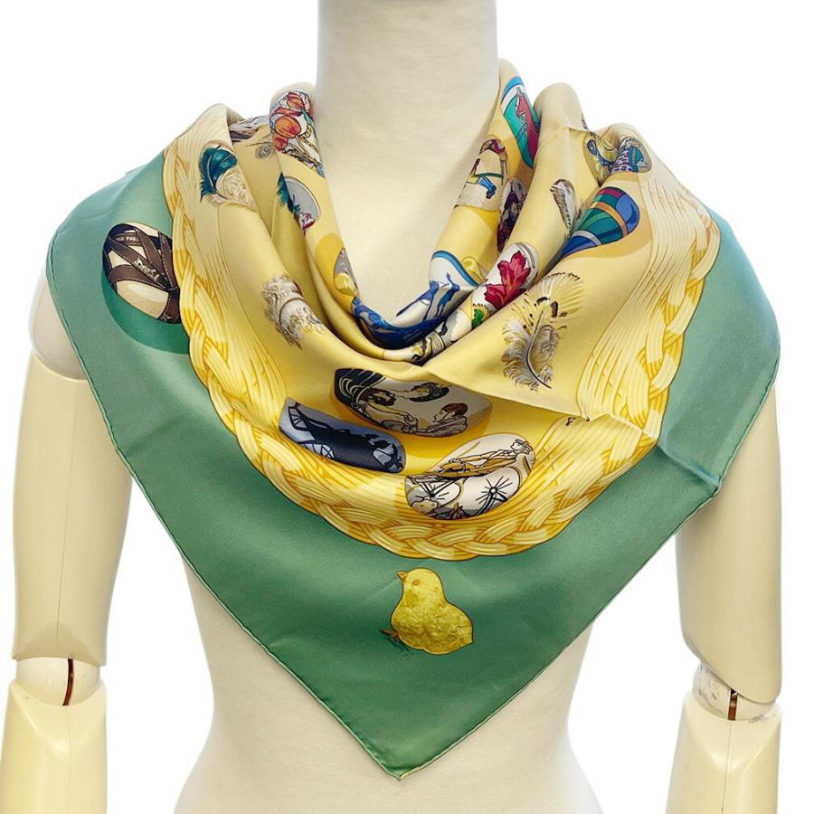 HERMES（エルメス） スカーフ カレ90 90cm シルク 100％ Couvee d