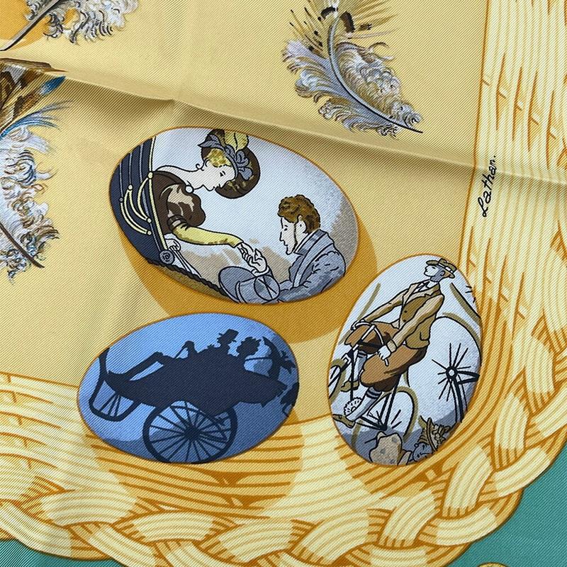 HERMES（エルメス） スカーフ カレ90 90cm シルク 100％ Couvee d