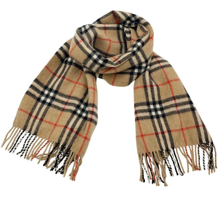 バーバリー マフラー Burberry バーバリーチェック フリンジ ピュア