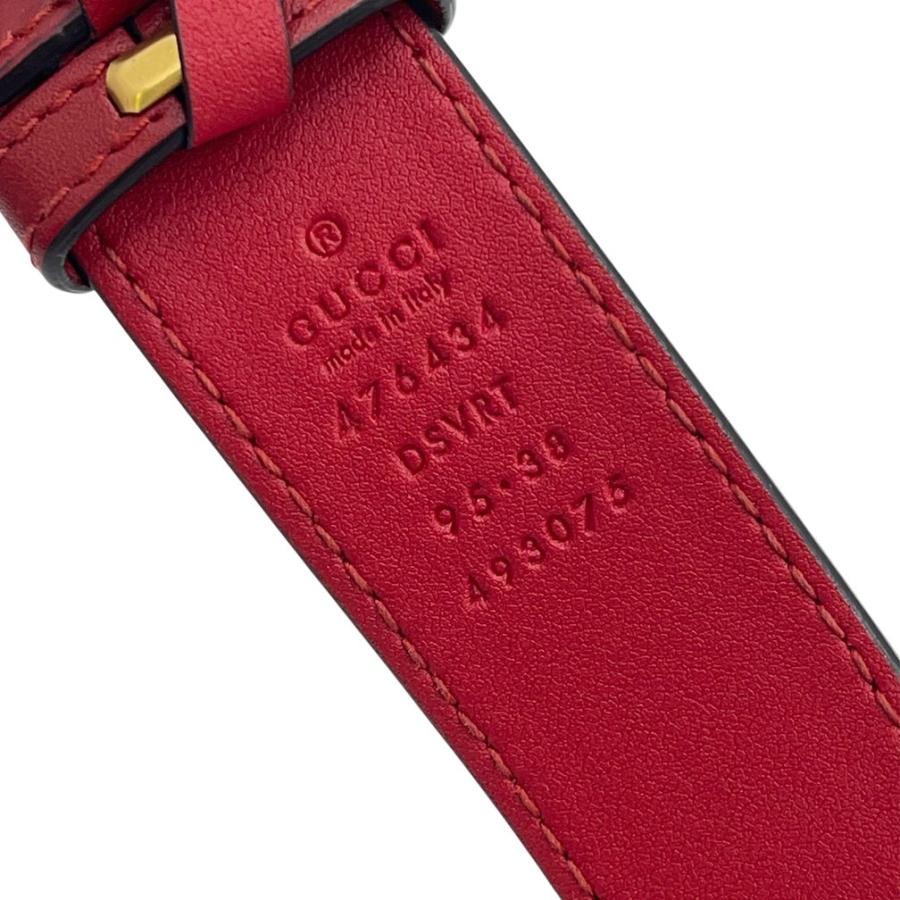 極美品　GUCCI グッチ　ボディバッグ　GGマーモント 476434 レッド GUCCI グッチ GGマーモント ベルトバッグ レッド 476434 レディース