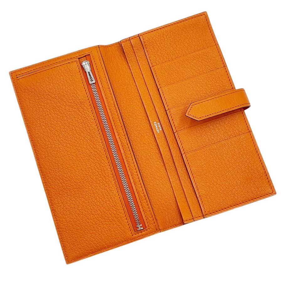 正規品☆エルメス ベアン 長財布 男女兼用 オレンジ HERMES（エルメス） 長財布 ポルトフォイユ ベアン スフレ ヴォー