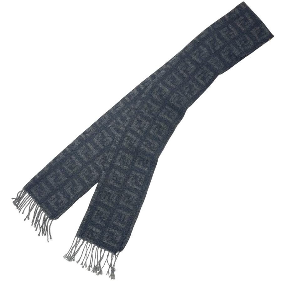 FENDI（フェンディ） マフラー ズッカ柄 フリンジマフラー ウール