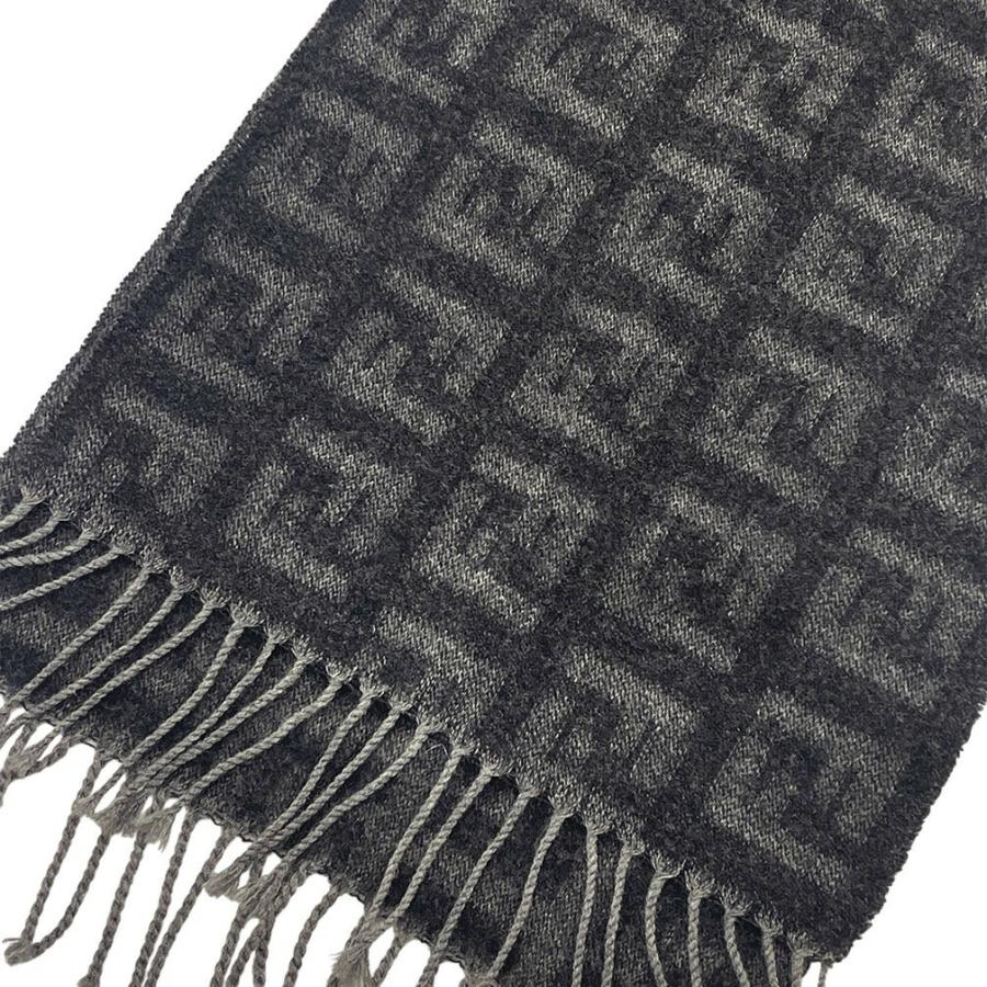 FENDI（フェンディ） マフラー ズッカ柄 フリンジマフラー ウール