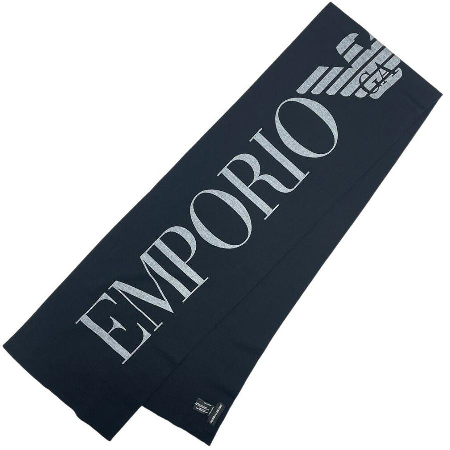 新品未使用　エンポリオアルマーニ　EA7 リバーシブル　ビッグロゴ　マフラー　紺 EMPORIO ARMANI 極美品 アルマーニ マフラー エンポリオアルマーニ