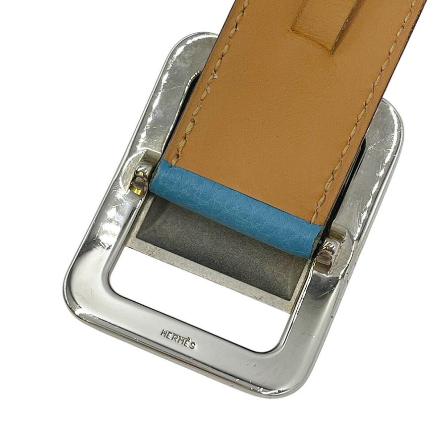 HERMÈS シルバー ベルトモチーフ 専用ボックス付き HERMES（エルメス） ベルト サイズ80 シンプルバックル シルバー