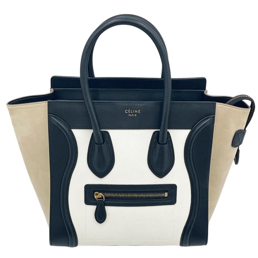 美品‼️ セリーヌ　ハンドバッグ　マイクロ　ラーゲジ CELINE　黒　白 CELINE（セリーヌ） ハンドバッグ ラゲージ マイクロ マイクロ