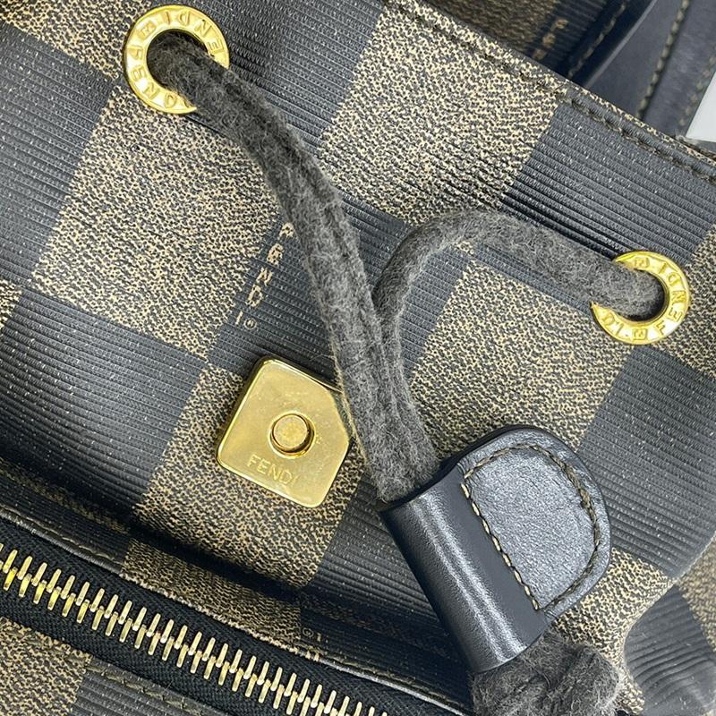 FENDI（フェンディ） リュック バッグ ペカン 市松模様 ブラウン ミニ