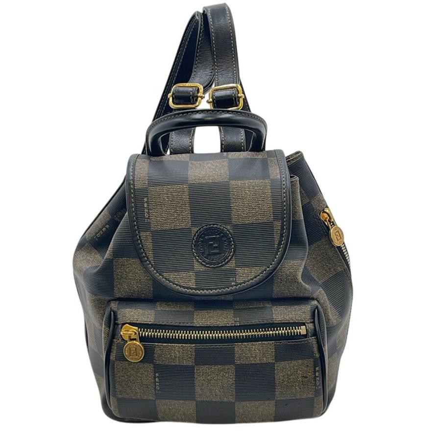 FENDI フェンディ ペカン柄 ミニリュック バックパック FENDI（フェンディ） リュック バッグ ペカン 市松模様 ブラウン ミニ