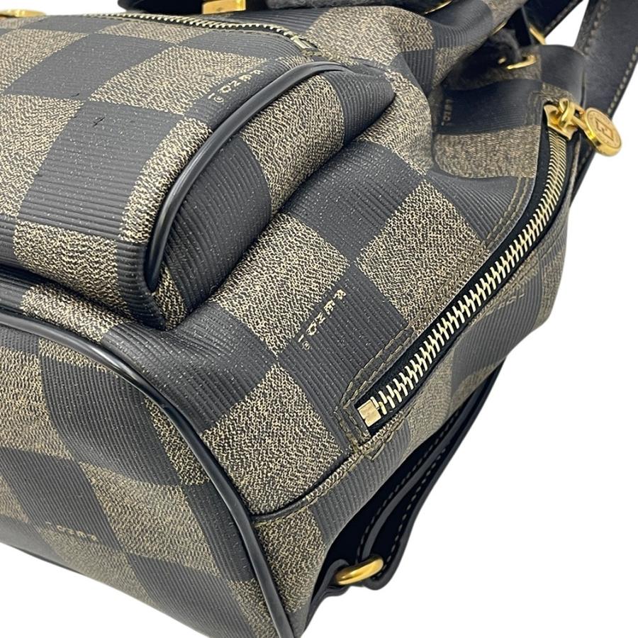FENDI（フェンディ） リュック バッグ ペカン 市松模様 ブラウン ミニ
