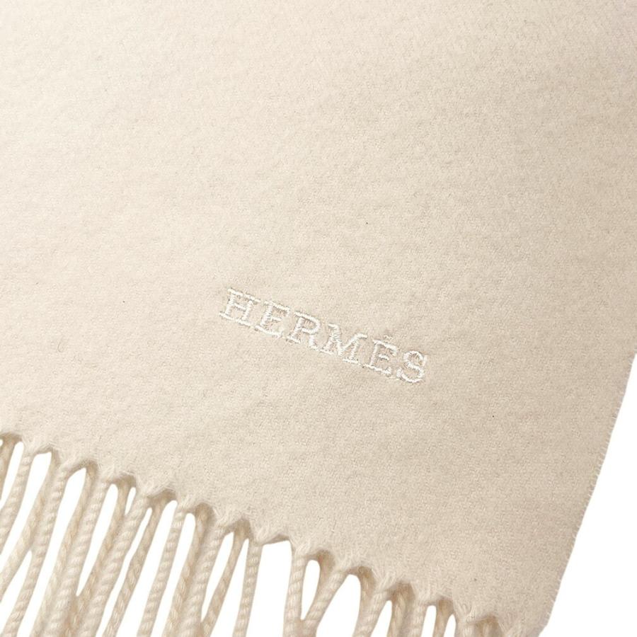 HERMES エルメス　カシミヤ　大判マフラー　ショール　白　ホワイト HERMES（エルメス） ショール マフラー カシミヤ 100％ ホワイト