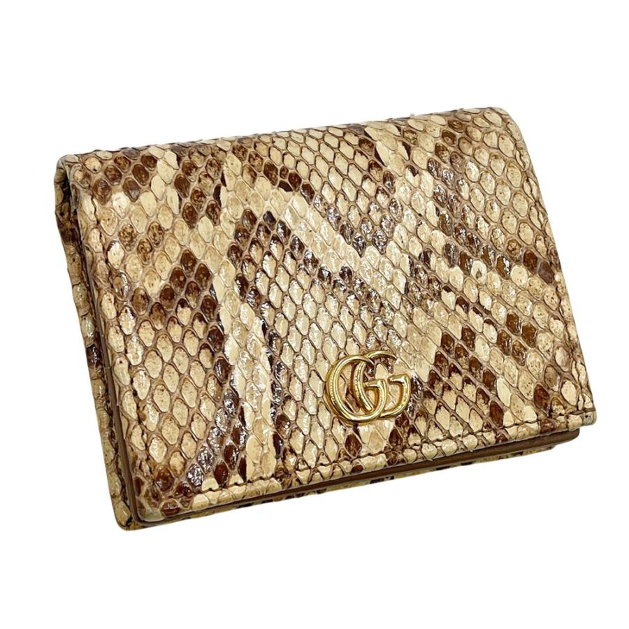GG グッチ 二つ折り財布 GUCCI 財布 456126 GGマーモント パイソン 