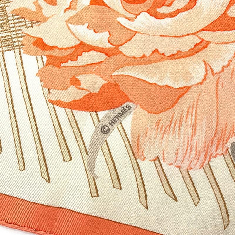 HERMES（エルメス） スカーフ カレ90 90cm シルク 100％ Les Pivoines