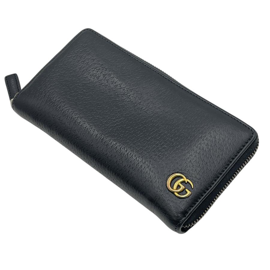 グッチ GGマーモント レザー ジップアラウンドウォレット ブラック 428736 ラウンドファスナー長財布 黒 GUCCI 横浜BLANC GUCCI - グッチ GGマーモント レザー ジップアラウンドウォレット