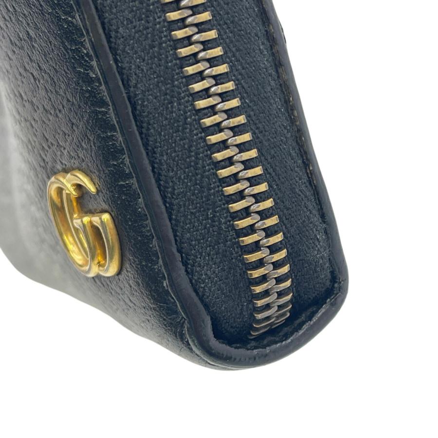 GUCCI(グッチ) GGマーモント ジップアラウンド ウォレット ロングウォレット ラウンドファスナー 長財布 小物 レザー ブラック黒 マットゴールド金具 428736 レディース 40802173896【中古】【アラモード】 GG グッチ 長財布 GUCCI 財布 428736 GGマーモント ジップアラウンド