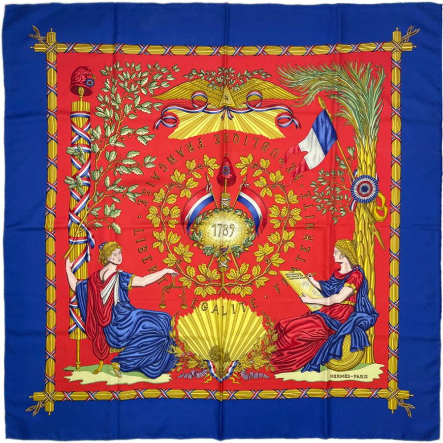 HERMES（エルメス） スカーフ カレ90 90cm シルク 100％ 1789年 