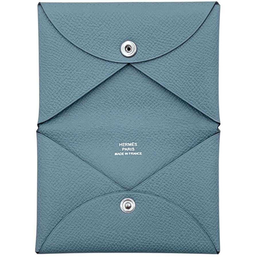 HERMES 水色 レザー カルヴィカードケース名刺入れ 【公式通販】
