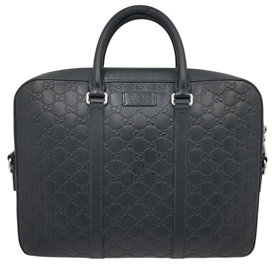 美品 GUCCI グッチ レザー ビジネス バッグ ブリーフケース A4 グッチシマ ビジネスバッグ グッチ GUCCI メンズ A4収納 ブリーフ