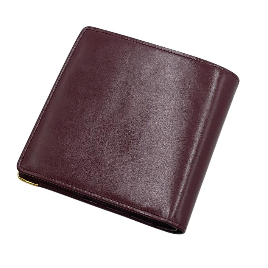 Cartier（カルティエ） 二つ折り財布 メンズ 小銭入れ付き ボルドー