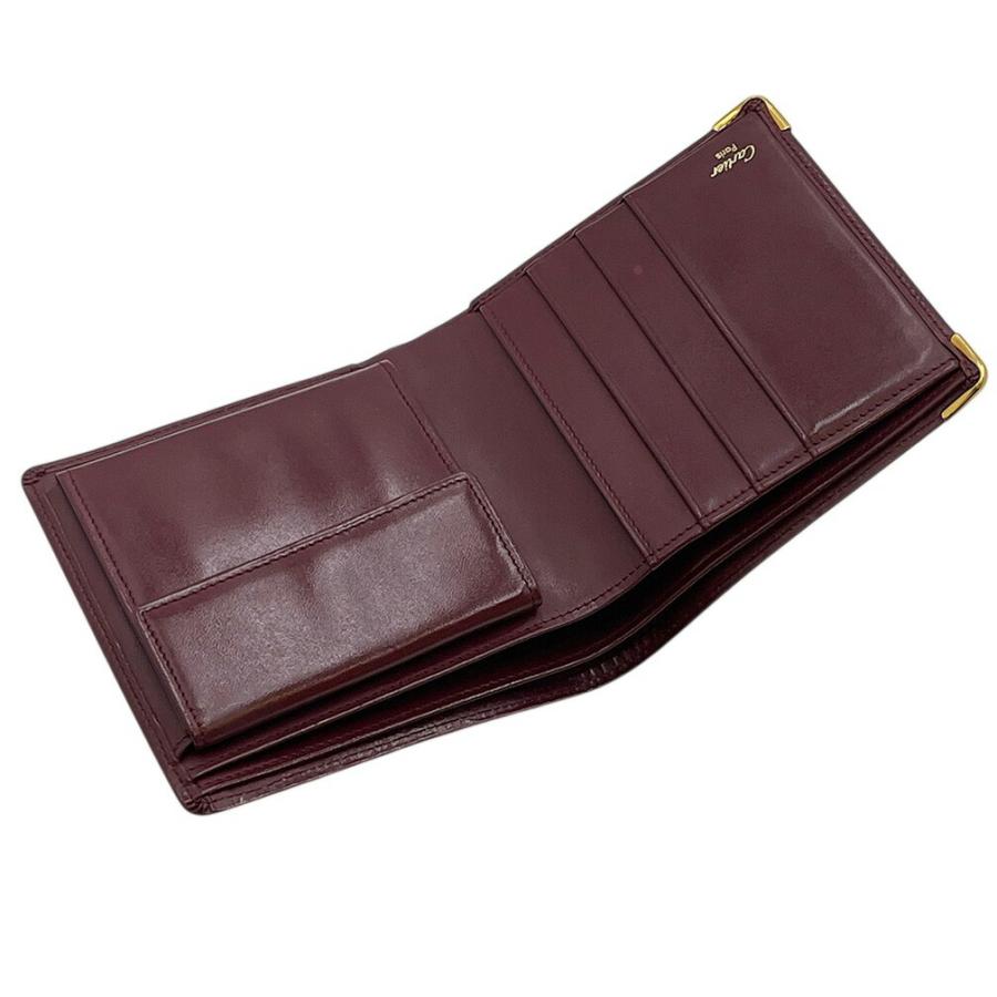 Cartier（カルティエ） 二つ折り財布 メンズ 小銭入れ付き ボルドー