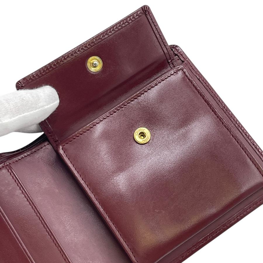 Cartier（カルティエ） 二つ折り財布 メンズ 小銭入れ付き ボルドー